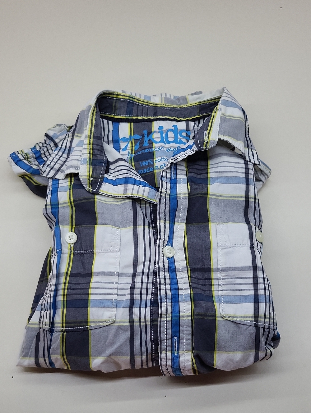 77 Kids By American Eagle Plaid Long-Sleeve Button-Down